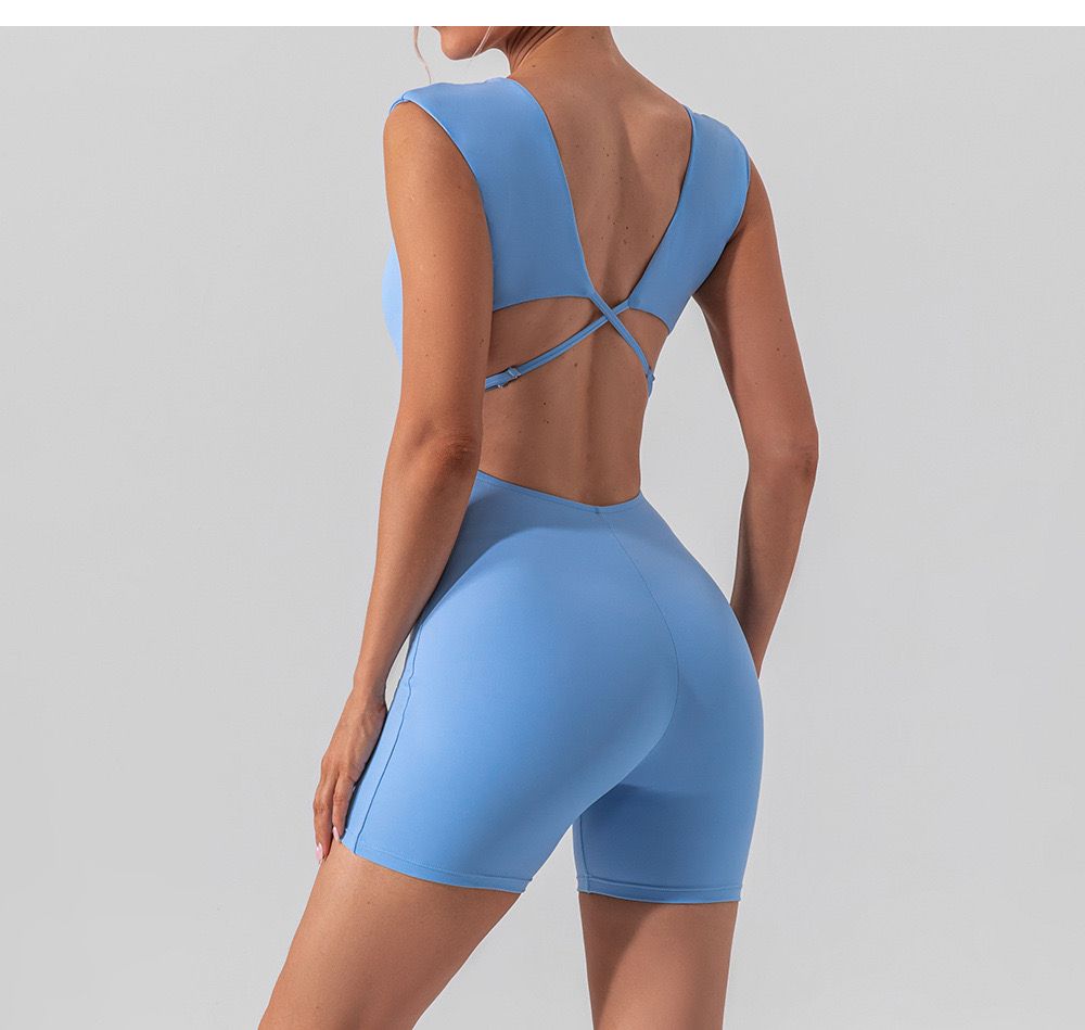 Sport Short jumpsuit open back
